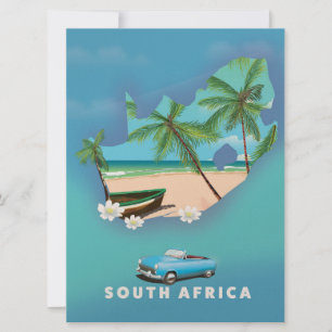 Südafrika Karte Illustration Reiseplakat.