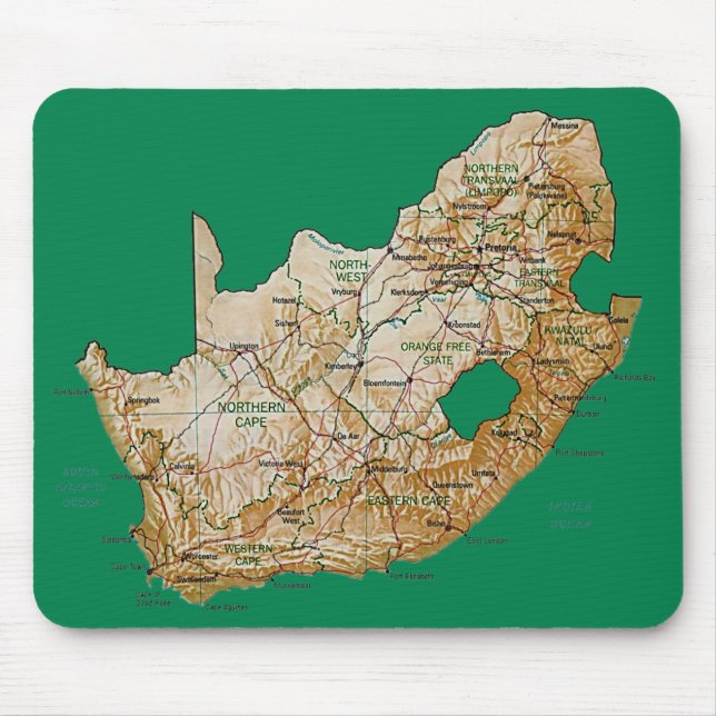 Südafrika-Karte Mousepad (Vorne)