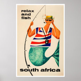 Südafrika Kunst Afrikanisches Reiseplakat Angeln Poster
