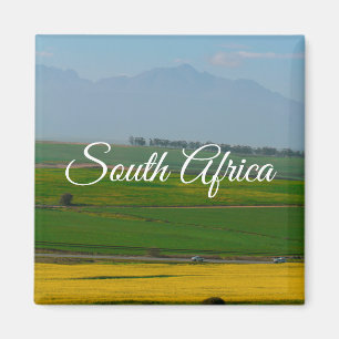 Südafrika Ländliche Canola Landschaft Berge SA Magnet