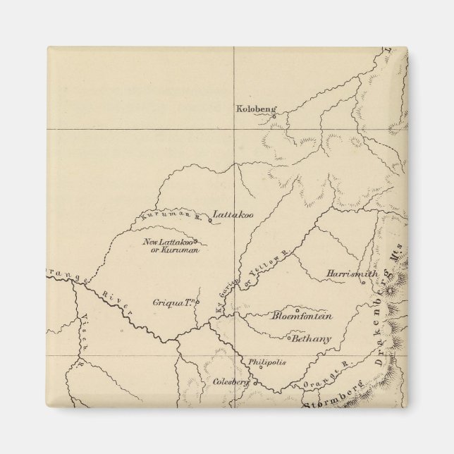 Südafrika Lithographierte Karte Magnet (Vorne)