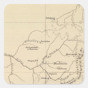 Südafrika Lithographierte Karte Quadratischer Aufkleber