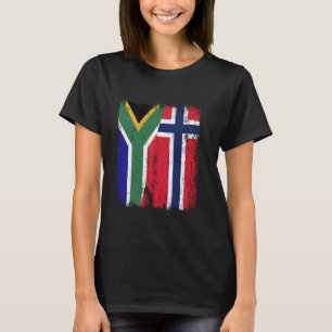 Südafrika Norwegen Halbfahne Südafrikanischer Norw T-Shirt