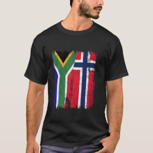 Südafrika Norwegen Halbflagge Südafrikanisch Norwe T-Shirt