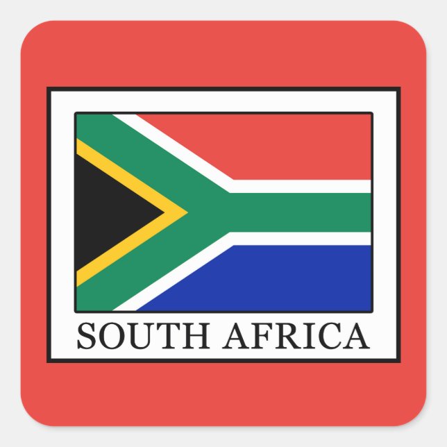 Südafrika Quadratischer Aufkleber (Vorderseite)