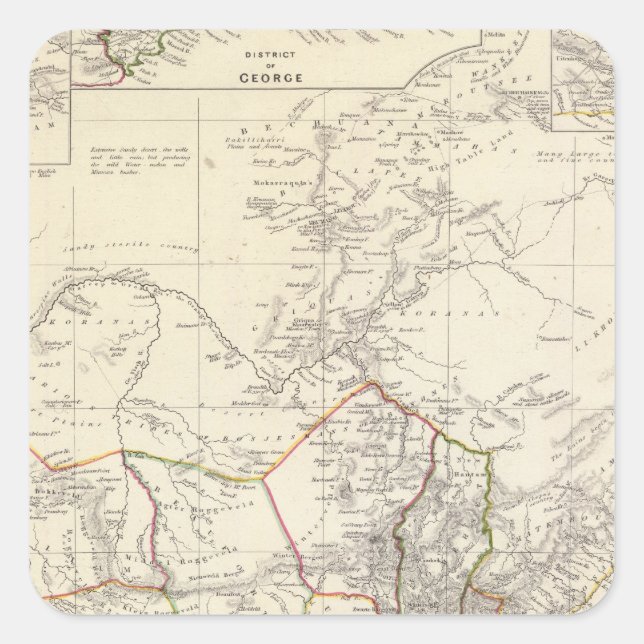 Südafrika Quadratischer Aufkleber (Vorderseite)