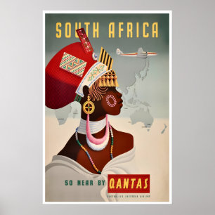 Südafrika-Reiseposter Afrikanische Wandkunst Qanta Poster