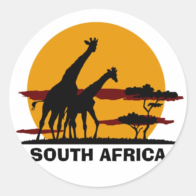 Südafrika Runder Aufkleber (Vorderseite)