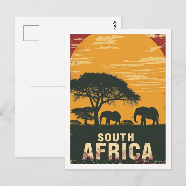 Südafrika Safari Vintag Berühmter Reiseort Postkarte (Vorne/Hinten)