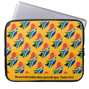 SÜDAFRIKA Selige Nation Psalm 33 Gelbes Notebook Laptopschutzhülle