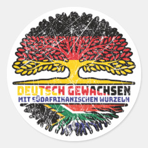 Südafrika Südafrikanisch Deutsch Deutschland Baum Runder Aufkleber