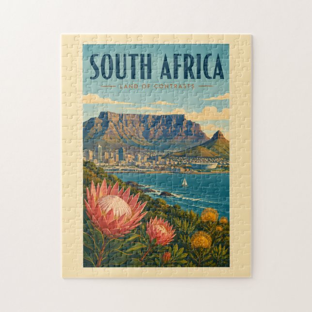 Südafrika Tafelberg Illustration Reise (Vertikal)