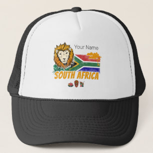 Südafrika Vintage-Löwenflagge Safari-Souvenir Truckerkappe