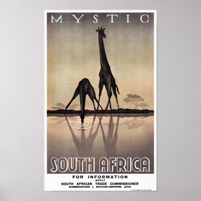 Südafrika Vintage Travel Poster wiederhergestellt (Vorne)