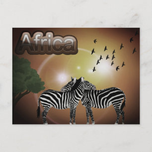Südafrika Vintage Zebra Reise Postkarte