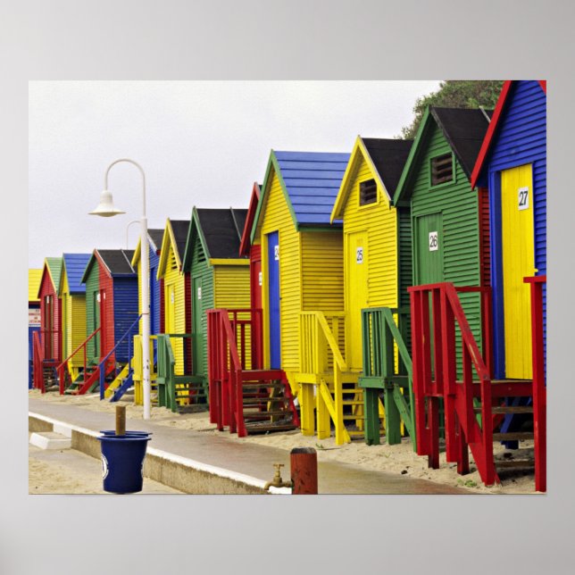 Südafrika, Western Cape, St. James. farbenfroh Poster (Vorne)
