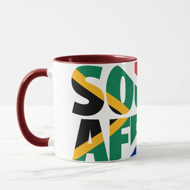 Südafrika wurzelt südafrikanische Flagge Braai Tasse (Links)