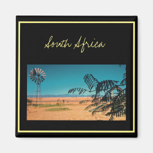 Südafrika ZA Windpumpe Landschaftsansicht Magnet