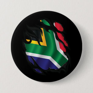 Südafrika Zerrissene Flagge Button
