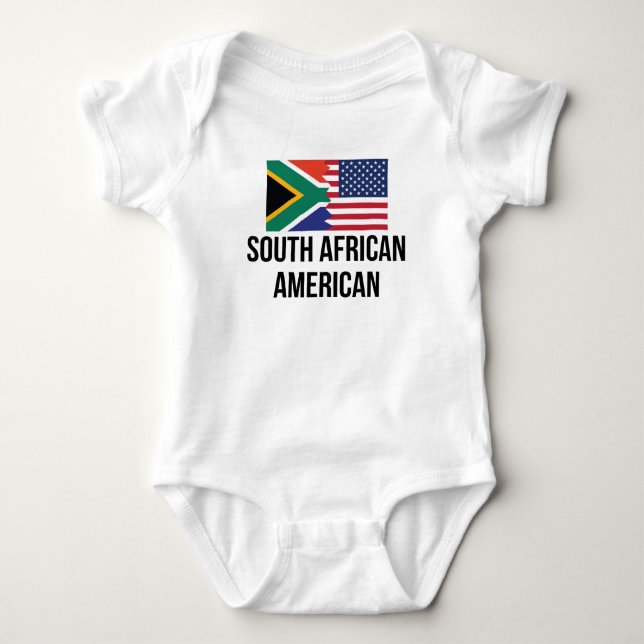 Südafrikanische amerikanische Flagge Baby Strampler (Vorderseite)