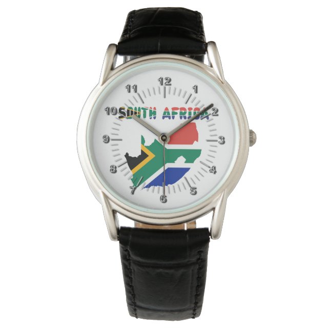 Südafrikanische Flagge Armbanduhr (Vorderseite)