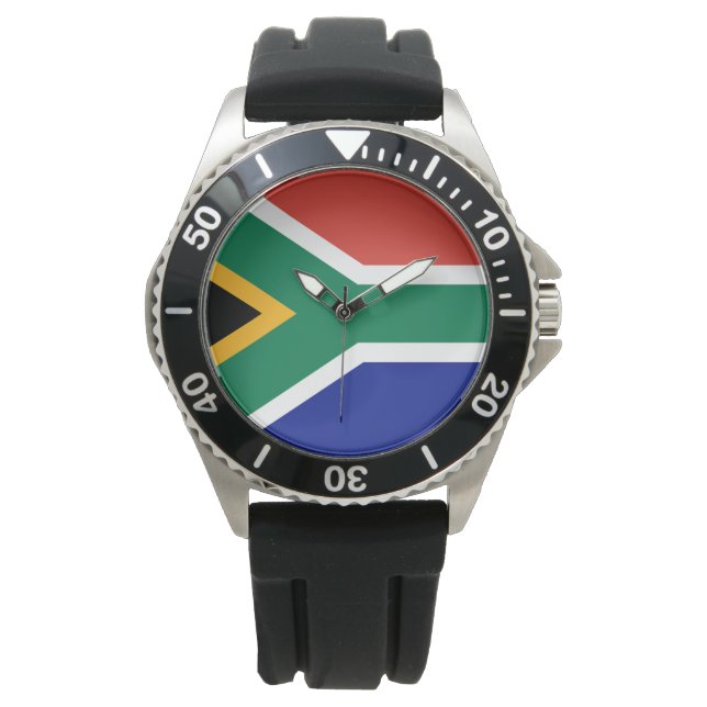 Südafrikanische Flagge Armbanduhr (Vorderseite)