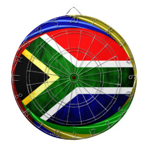 Südafrikanische Flagge: Dynamisches Swirl-Motiv Dartscheibe