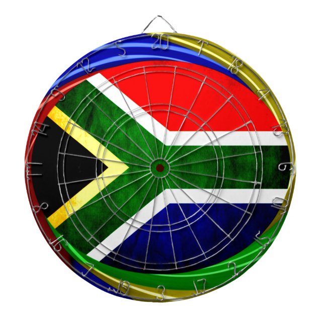 Südafrikanische Flagge: Dynamisches Swirl-Motiv Dartscheibe (vorne)