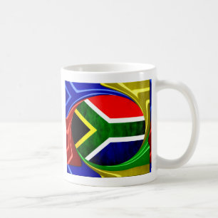 Südafrikanische Flagge: Dynamisches Swirl-Motiv Kaffeetasse
