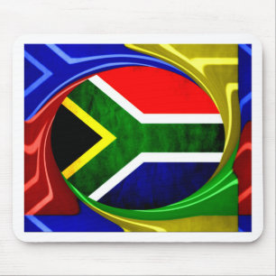 Südafrikanische Flagge: Dynamisches Swirl-Motiv Mousepad