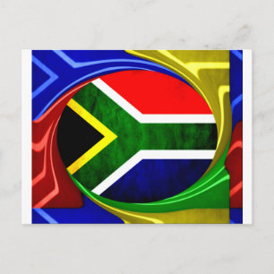 Südafrikanische Flagge: Dynamisches Swirl-Motiv Postkarte