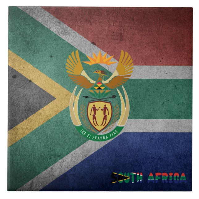 Südafrikanische Flagge Fliese (Vorderseite)