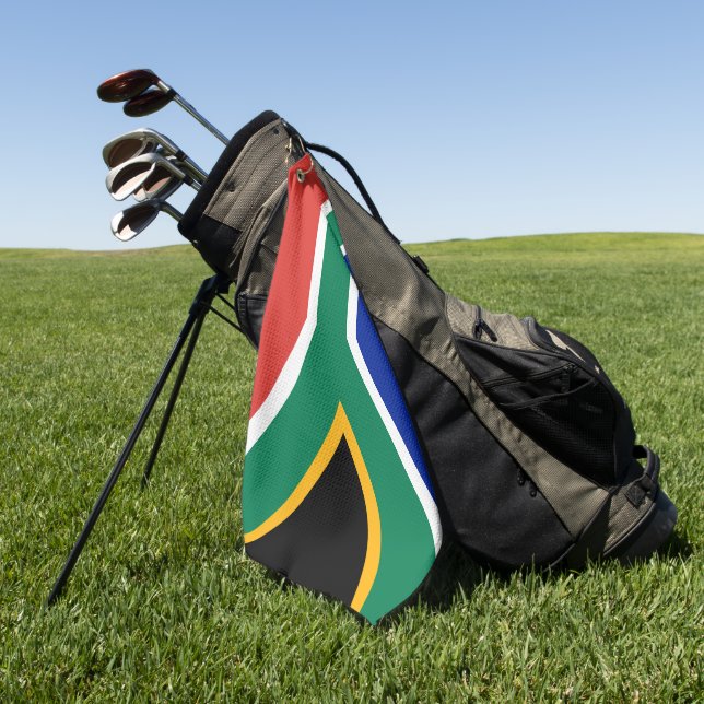 Südafrikanische Flagge - Golfurlaub in Afrika /Spo Golfhandtuch (Gras)