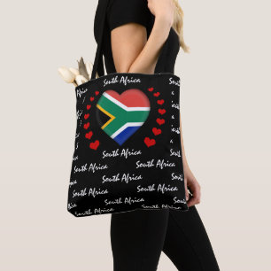 Südafrikanische Flagge & Herz, Flaggenmode / Spor Tasche