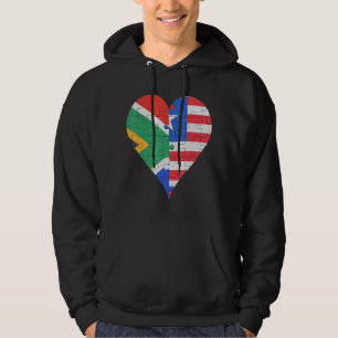 Südafrikanische Flagge Herz Hoodie
