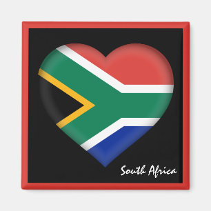Südafrikanische Flagge & Herz Pretoria Urlaub /Spo Magnet