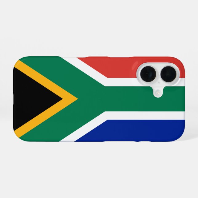 Südafrikanische Flagge iPhone 16 Hülle (Rückseite (Horizontal))