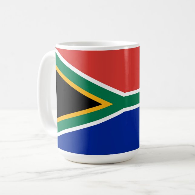 Südafrikanische Flagge Kaffeetasse (Vorderseite Links)