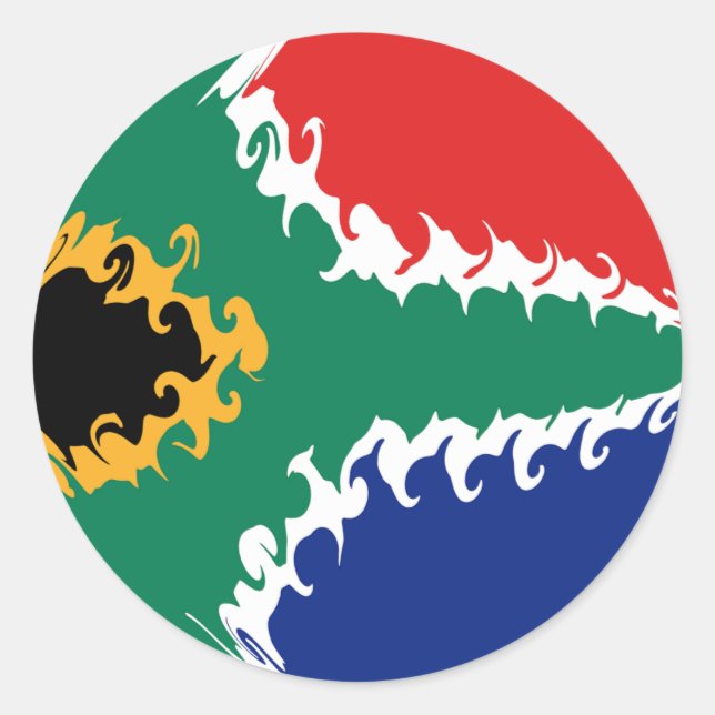 Südafrikanische Flagge Runder Aufkleber (Vorderseite)