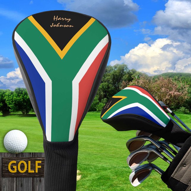 Südafrikanische Flagge und Mit Monogramm Golf Club Golf Headcover (Von Creator hochgeladen)