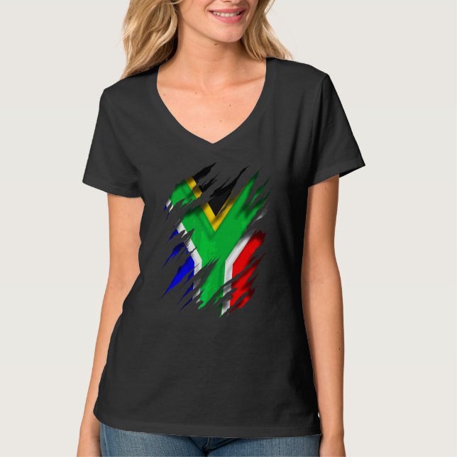 Südafrikanische Flagge von Za Zaf T-Shirt (Vorderseite)