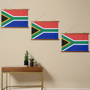 Südafrikanische Flagge Wandteppich Mit Holzrahmen