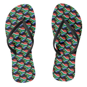 Südafrikanische Flaggenfarben Herz-Muster-Patrioti Flip Flops