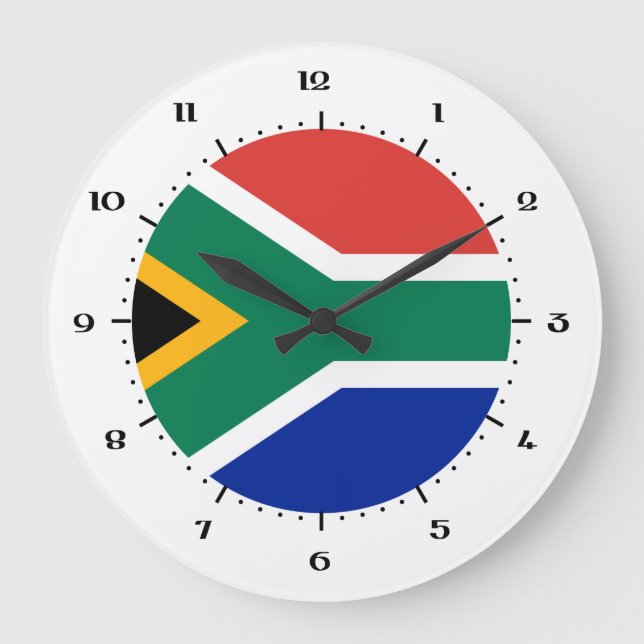 Südafrikanische Flaggenmauer Große Wanduhr (Vorderseite)