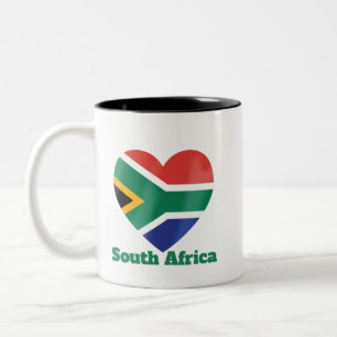 Südafrikanische Herzenflagge Zweifarbige Tasse