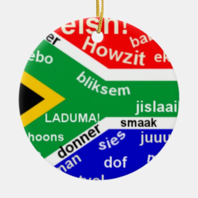 Südafrikanische Jargon-Verzierung - kundengerecht Keramikornament (Vorne)