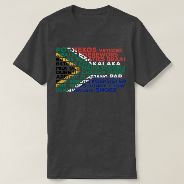 Südafrikanische Lebensmittelflagge T-Shirt (Design vorne)