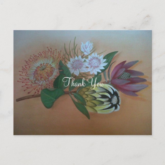 Südafrikanische Proteas Vielen Dank Postkarte (Vorderseite)