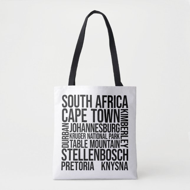 Südafrikanische Städte Word Art - Kapstadt Reisen Tasche (Vorderseite)