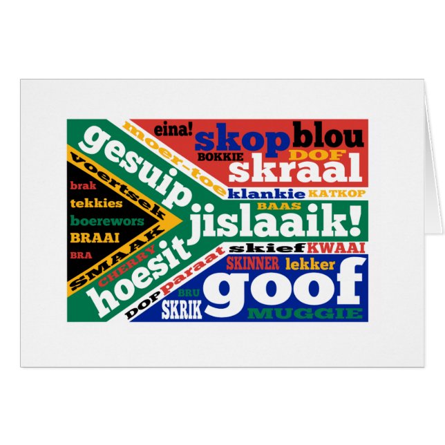 Südafrikanische Umgangssprache und Kolloquialismen (Vorderseite (Horizontal))